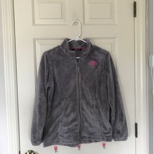 North Face Fuzzy Zip Up Coat